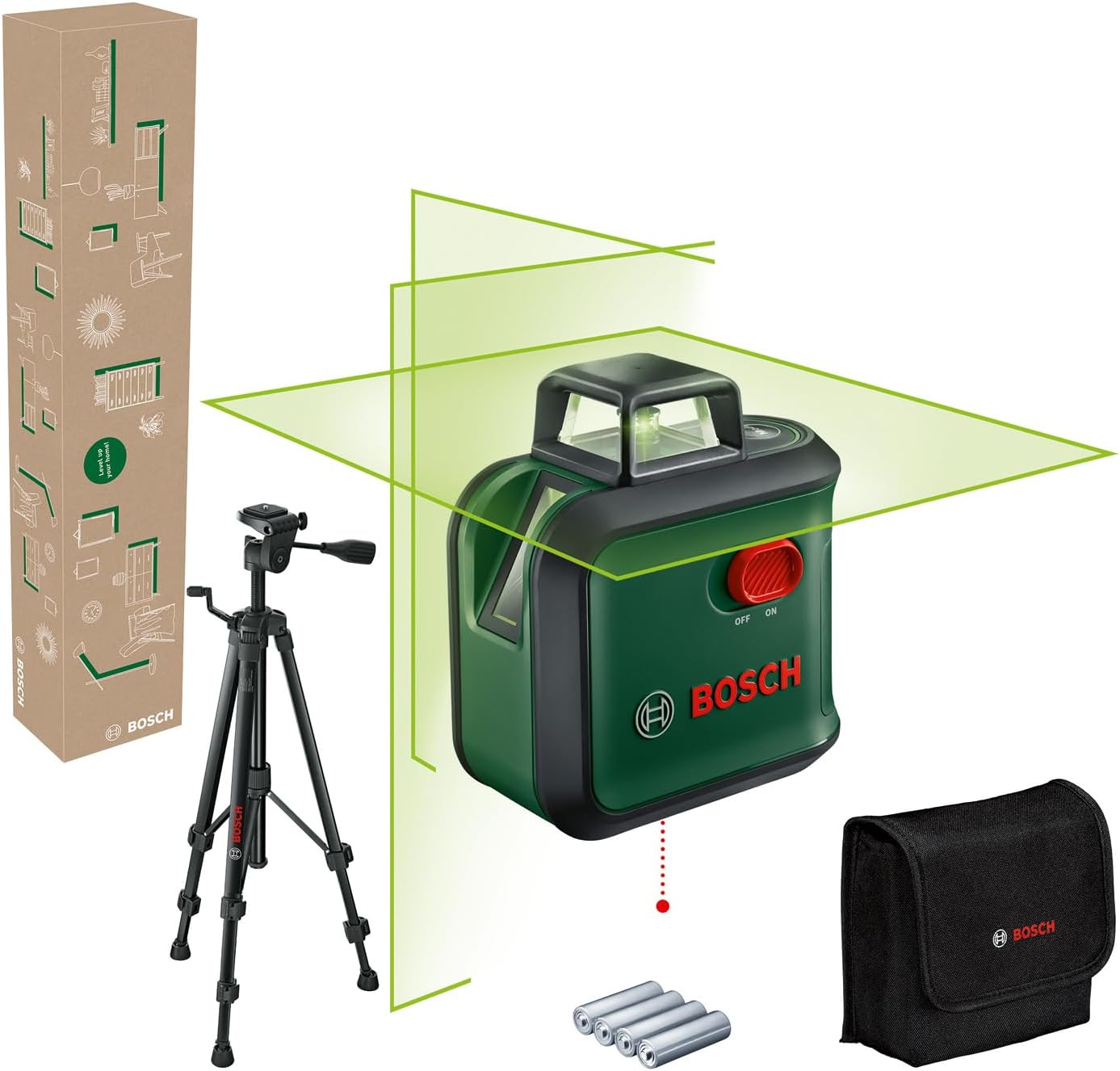 Kreuzlinienlaser AdvancedLevel 360 mit Stativ-Set, AdvancedLevel 360 (Neu) + Stativ