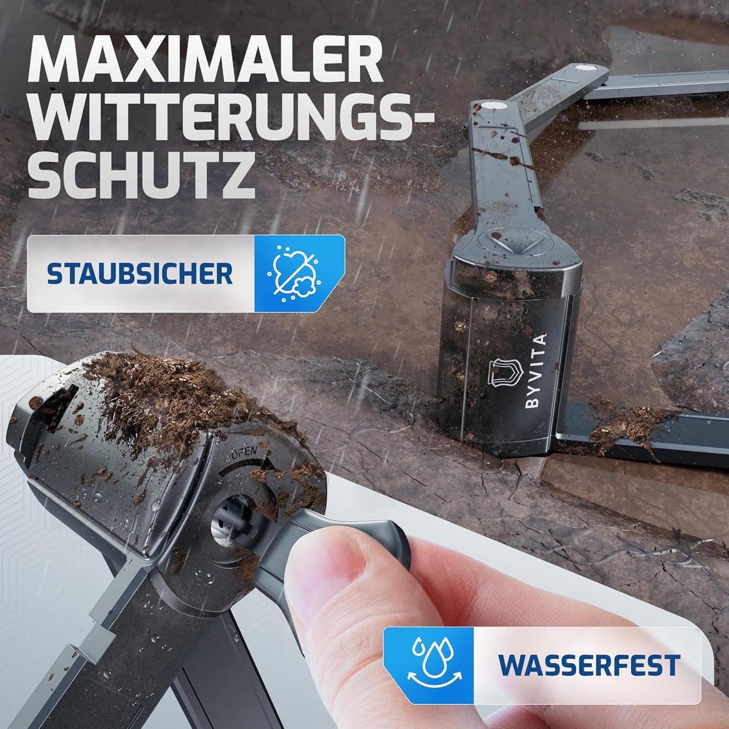 Faltschloss und Kabelschloss mit Halterung, 120 cm