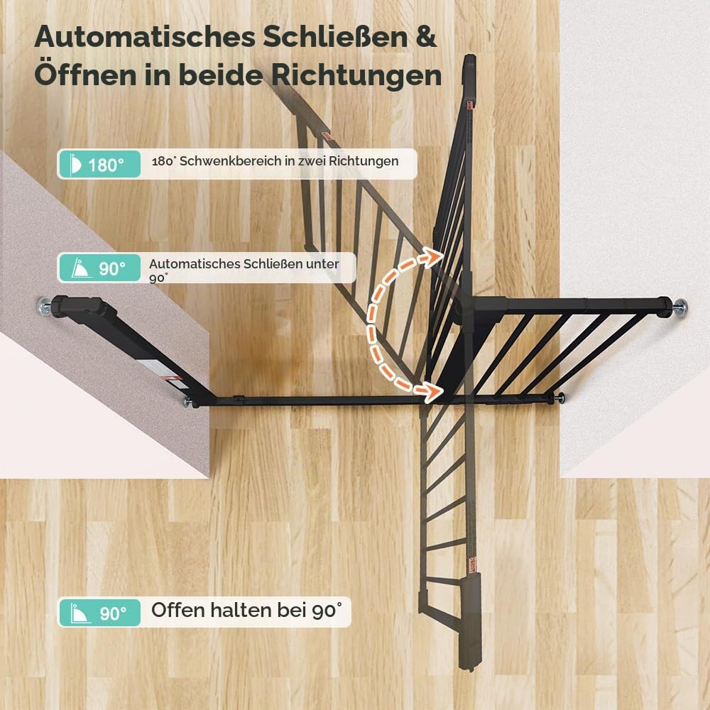 Absperrgitter für Kinder, 76cm Hoch x 110cm Breit Schwarz