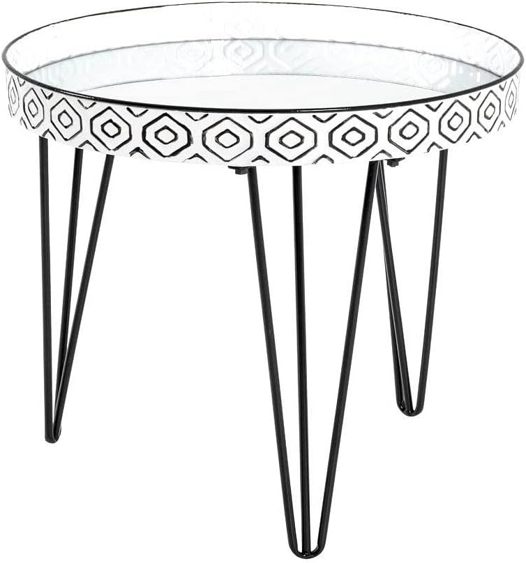 Couchtisch Annika, Ø: 65 x 46 cm Schwarz-weiss