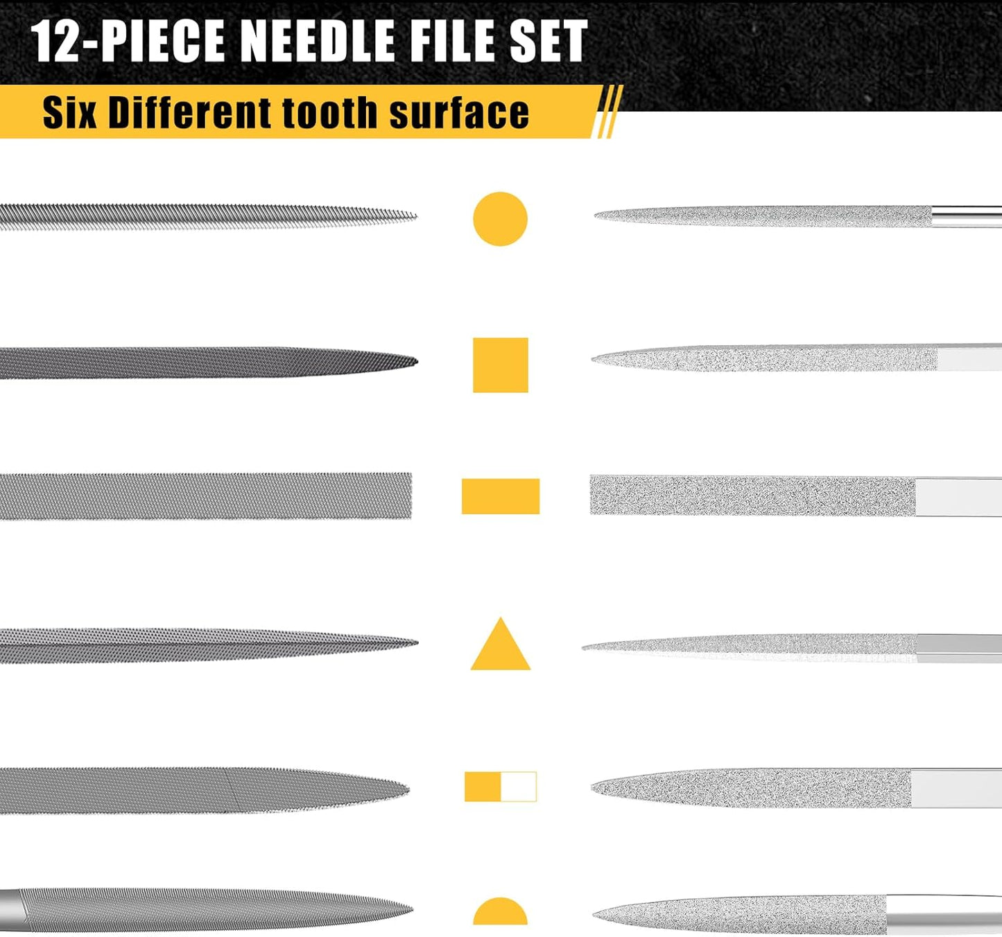 12-teiliges Nadelfeilen-Set, Nadelfeilen 12tlg