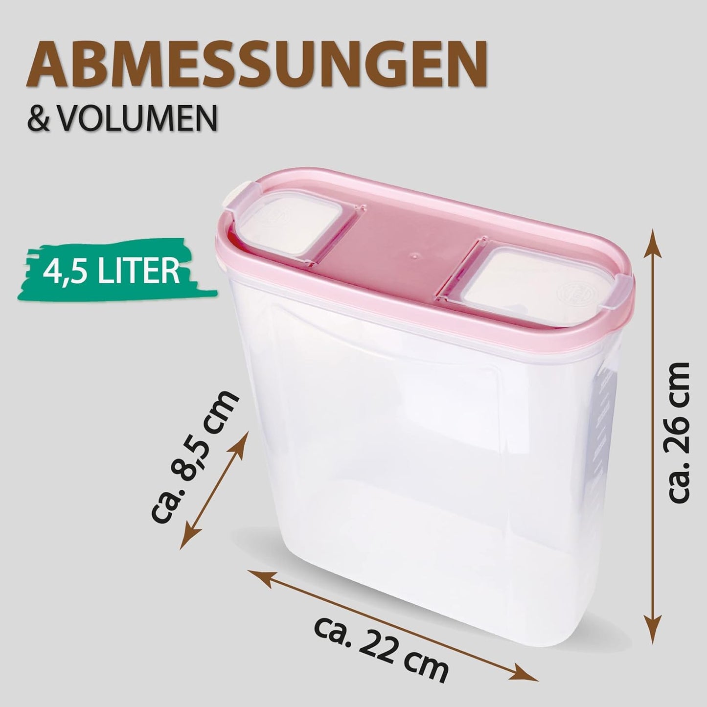 6er- Pack Müslispender-Set, Altrose 6 x 4,5 Liter ( 6 Stück )