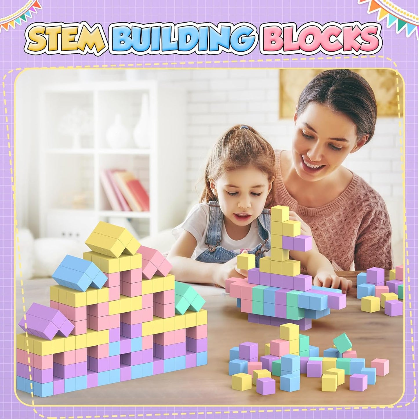 Magnetische Bausteine Blöcke-Set, 100 Stück