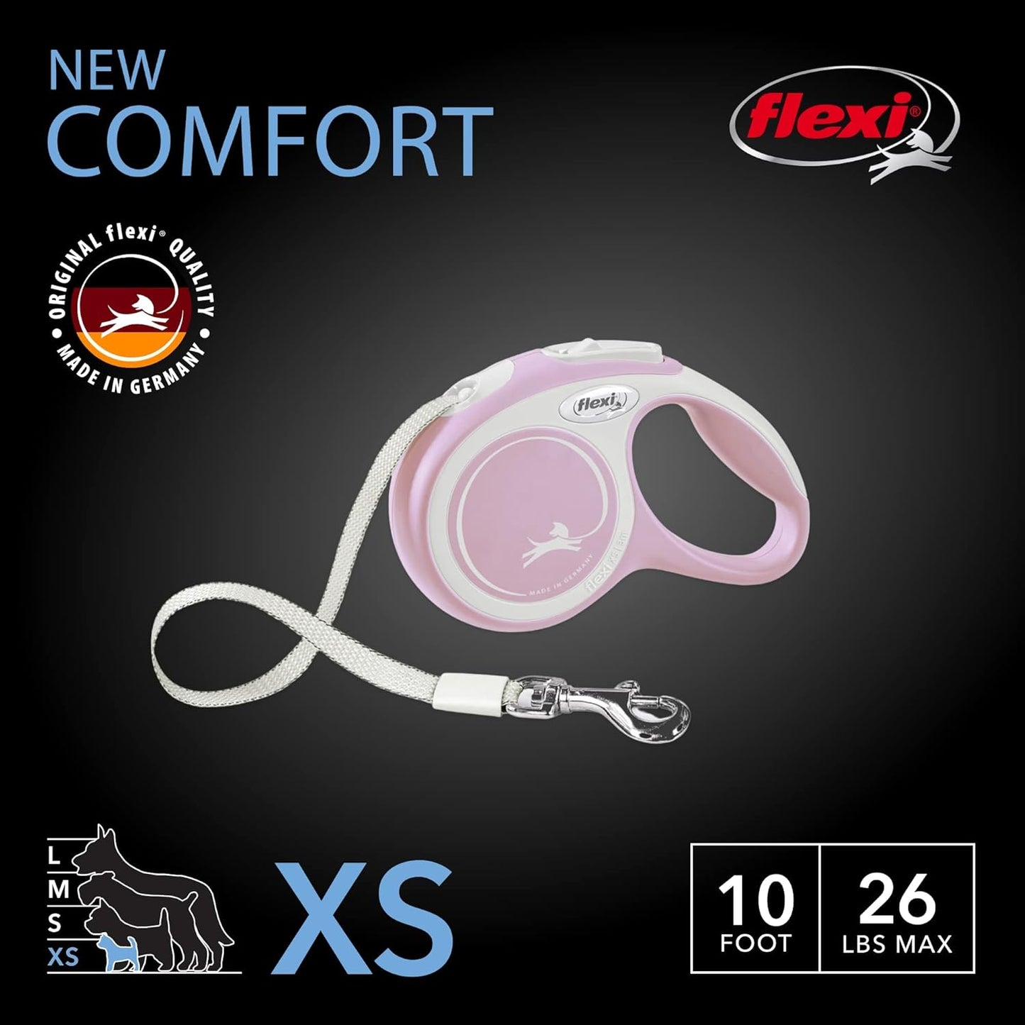 Einziehbare Hundeleine, X-Small - 10 Feet
