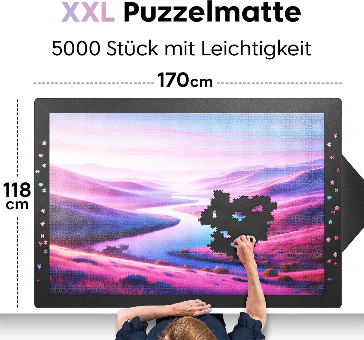 Puzzlematte bis 5000 Teile - Rolle mit Geschenkverpackung, Gift 5000