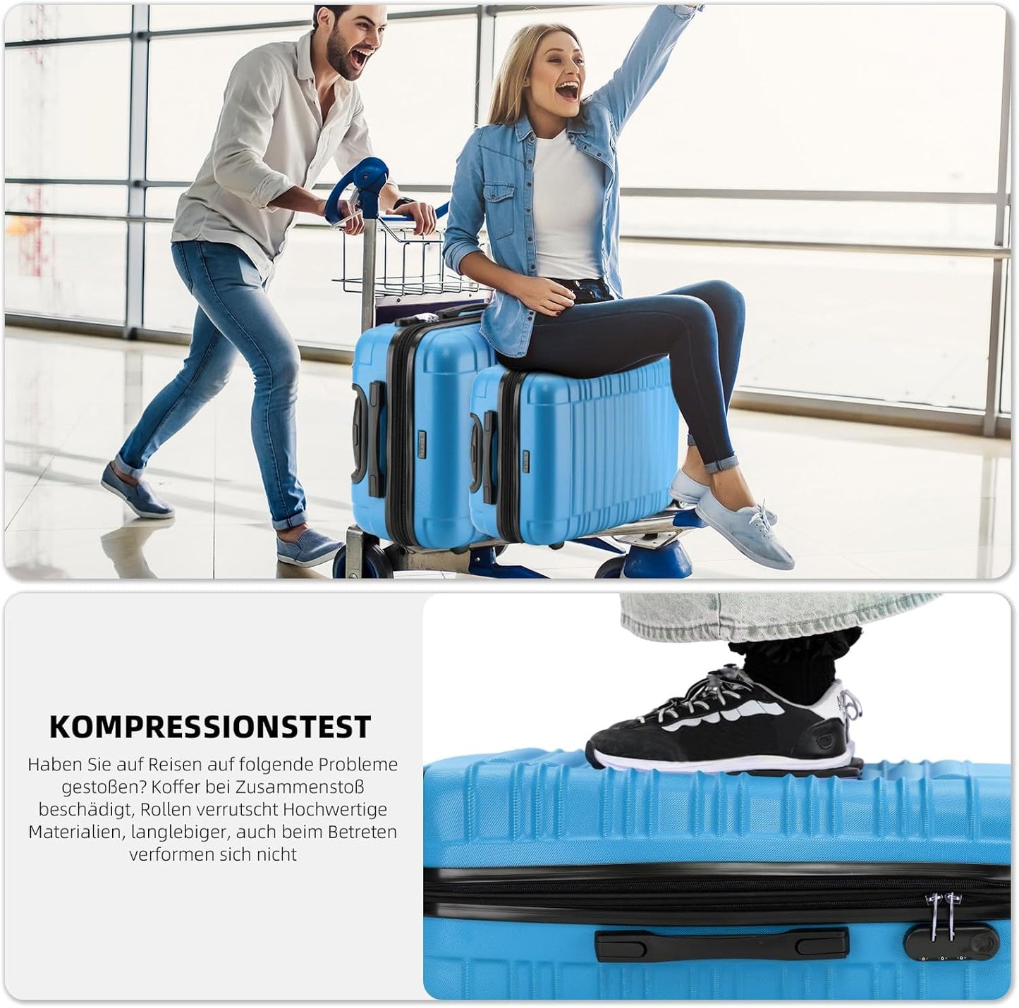 Handgepäck Reisekoffer, Türkis / M