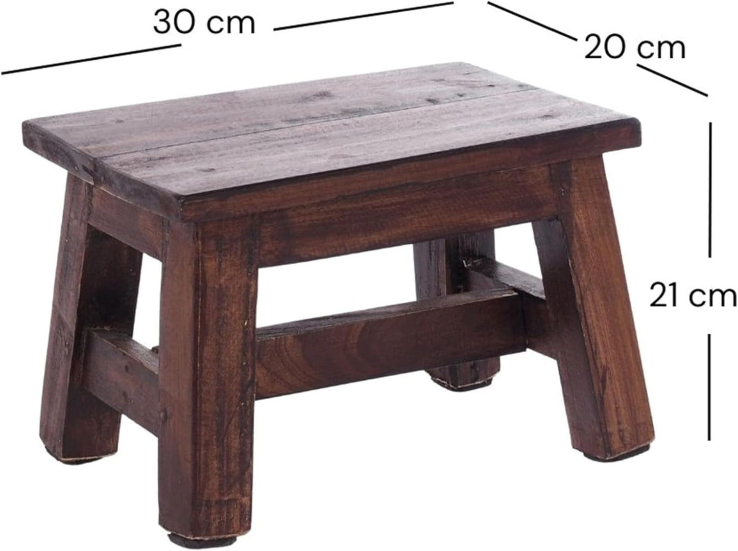 Rustikaler Hocker, 03 Dunkelbraun