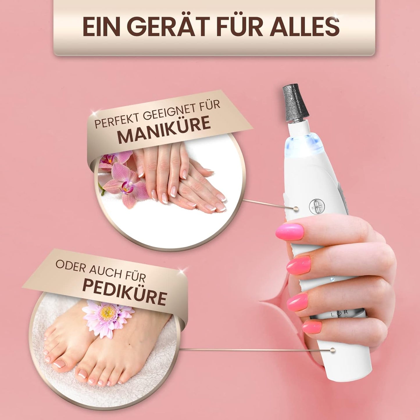 Elektrisches Maniküre-Set, Maniküre Set + Ersatzaufsätze