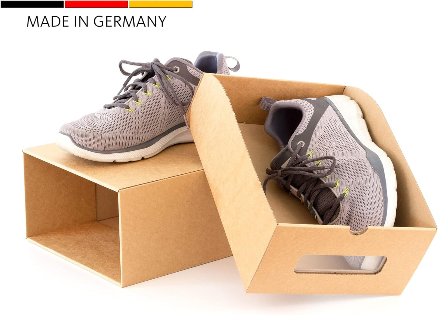 Schuh-Boxen-Set mit Sichtfenster & Schublade (20 Stück), 20er Set Braun