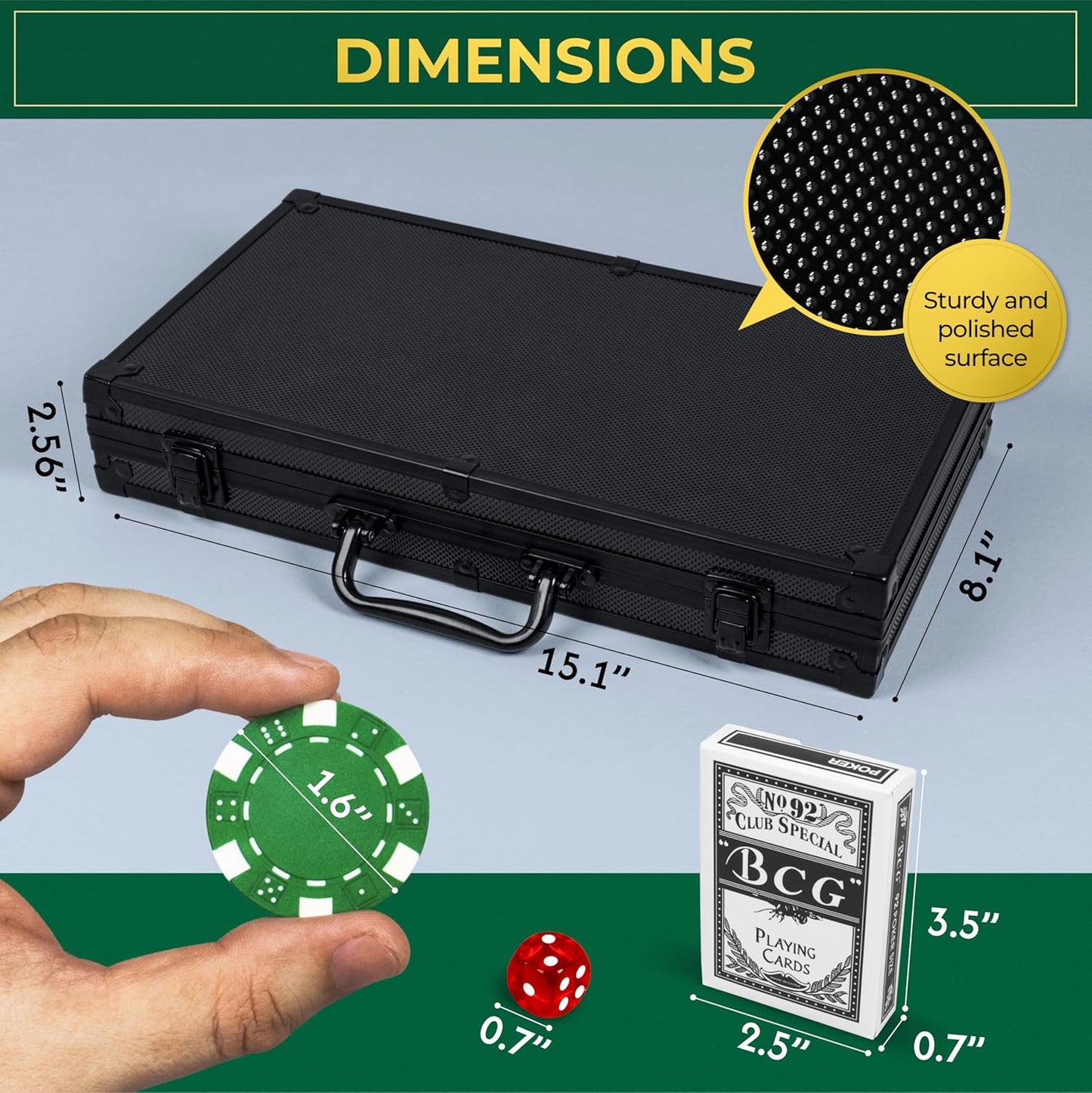 Pokerkoffer Set mit 300 Chips und Zubehör