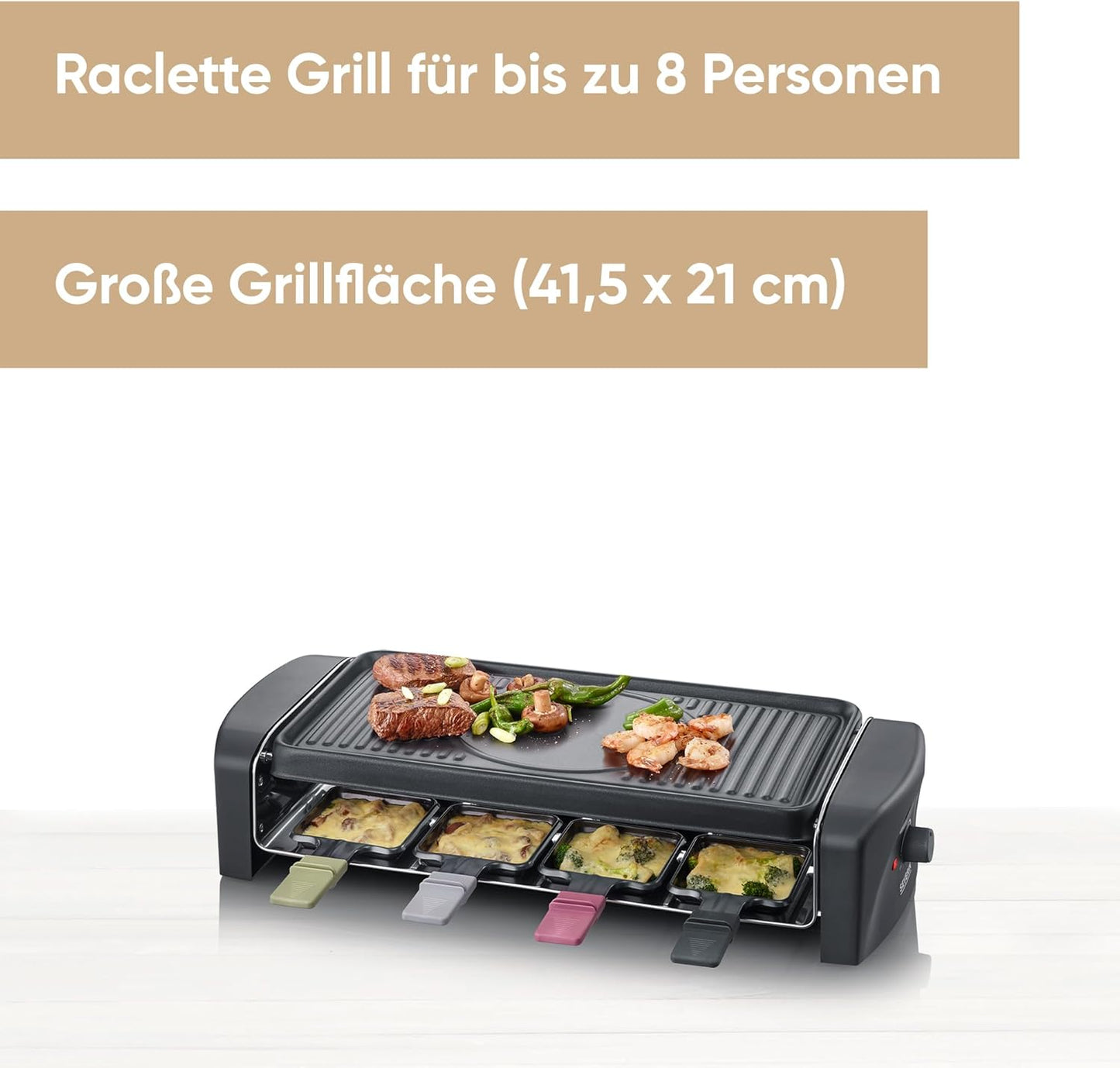 Raclette-Grill für 8 Personen, Auslauf