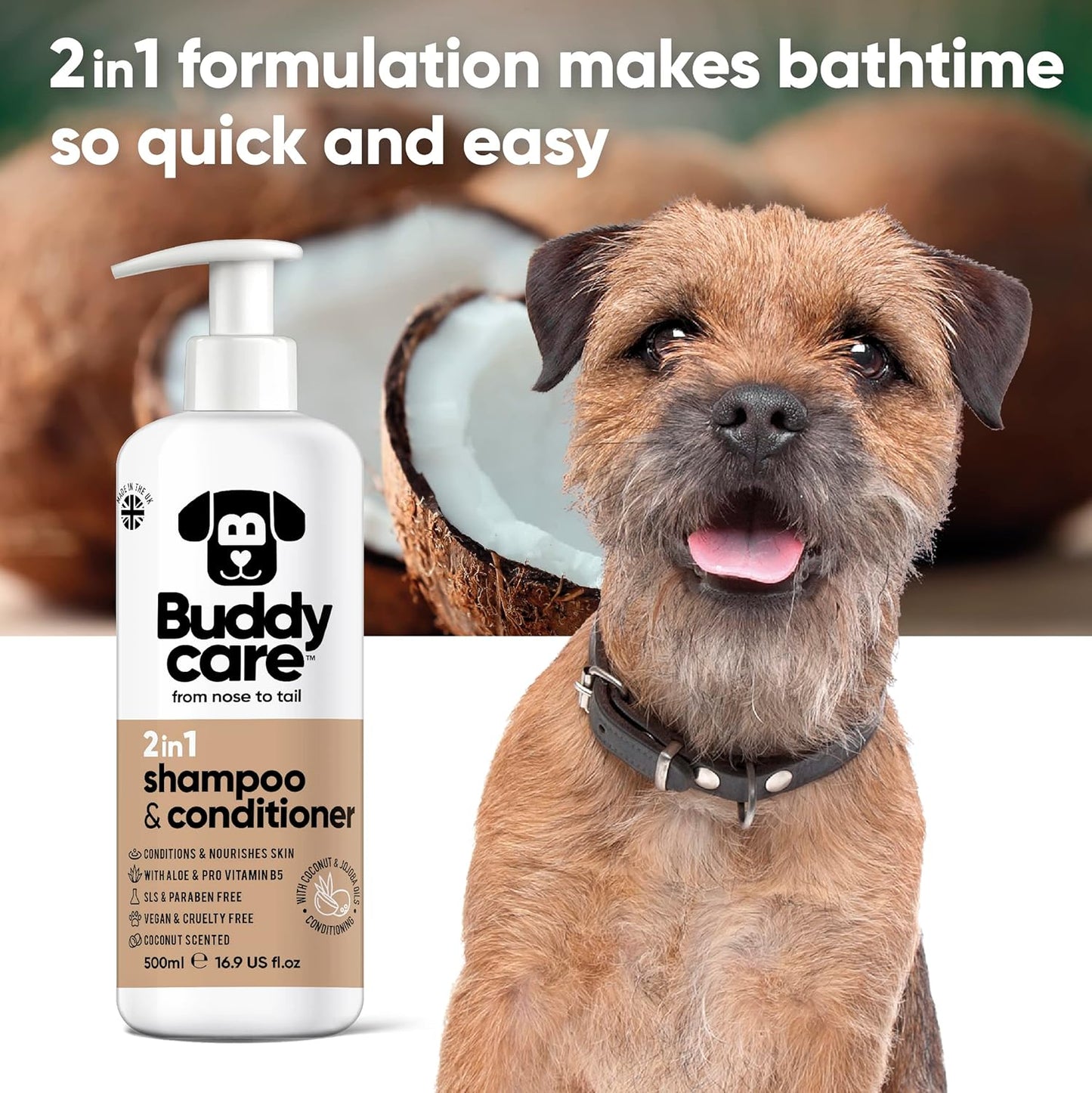 2in1 Hundeshampoo und Conditioner, 2in1 Shampoo und Spülung 500ml