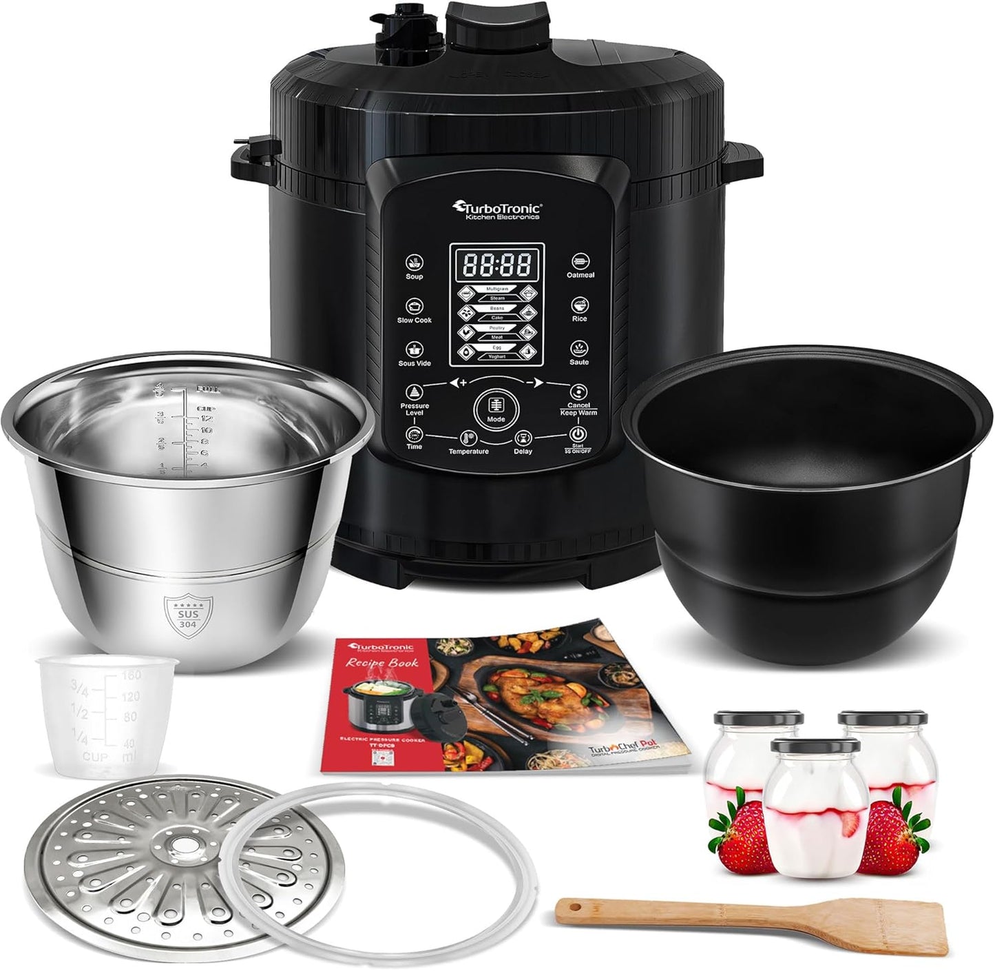 TurboChef Pot Schnellkochtopf, Schwarz
