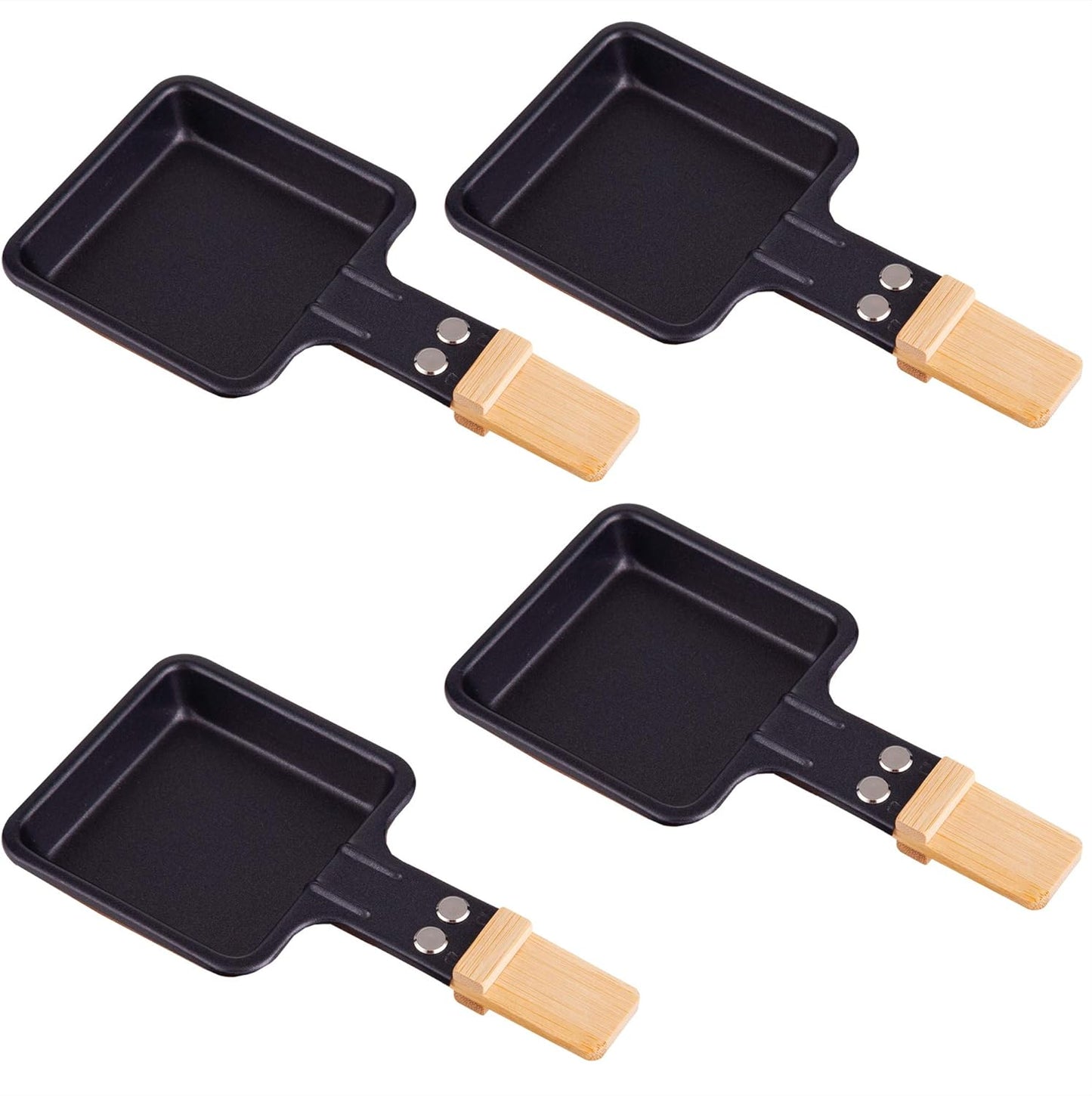 4 x Raclette-Pfännchen mit Griff