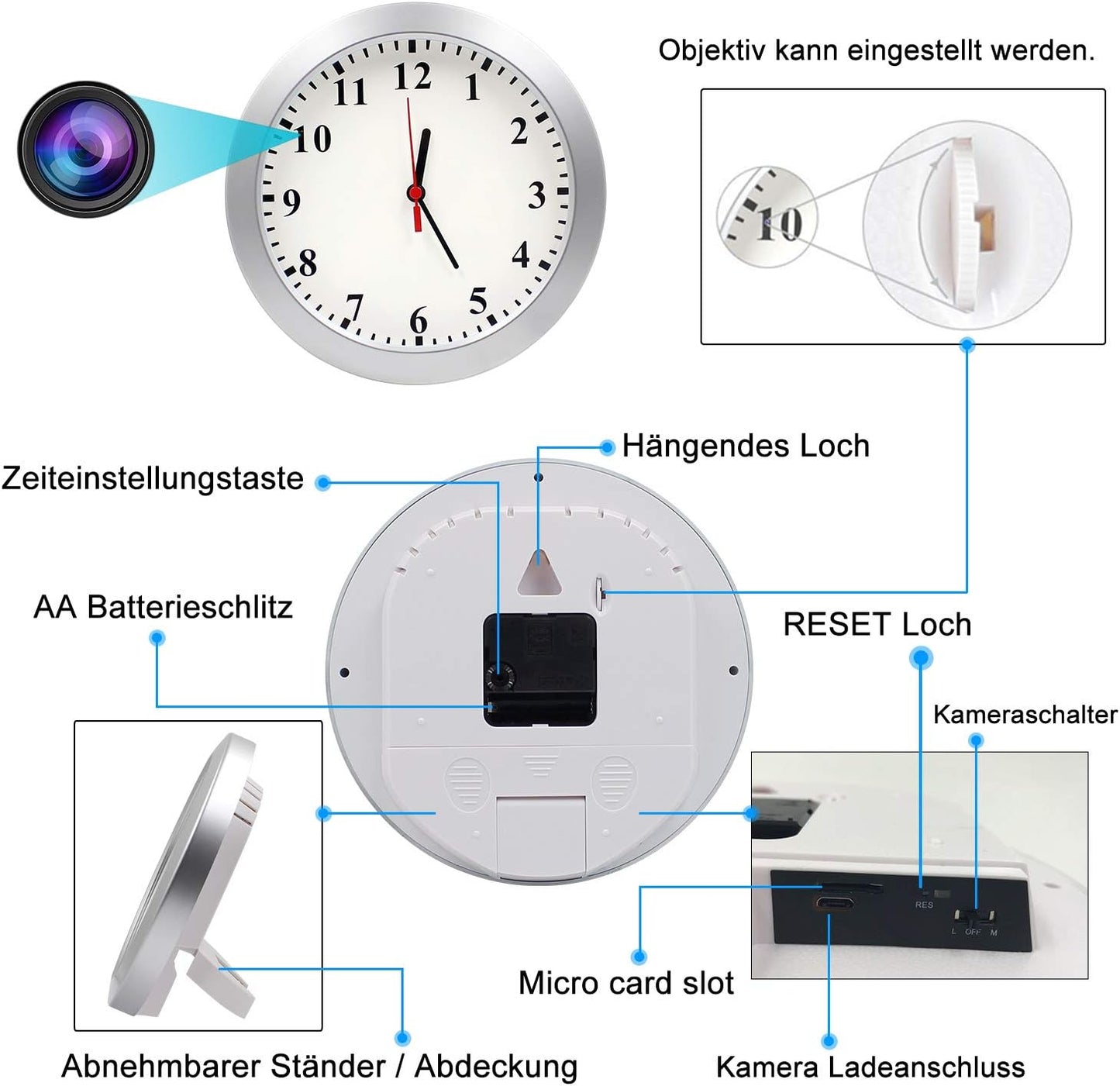 HD1080P Versteckte Mini-Kamera mit Bewegungserkennung