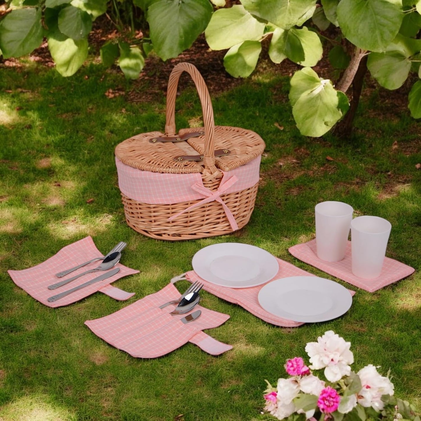 Picknickkorb für Kinder, Oval Pink