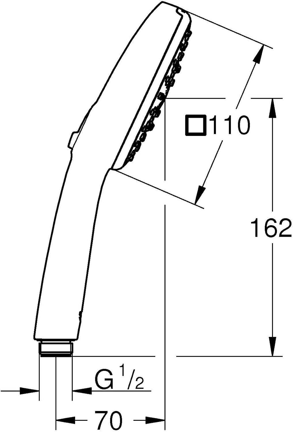 Vitalio Comfort 110 Duschkopf mit Schlauch und Halterung, Wandhalterset