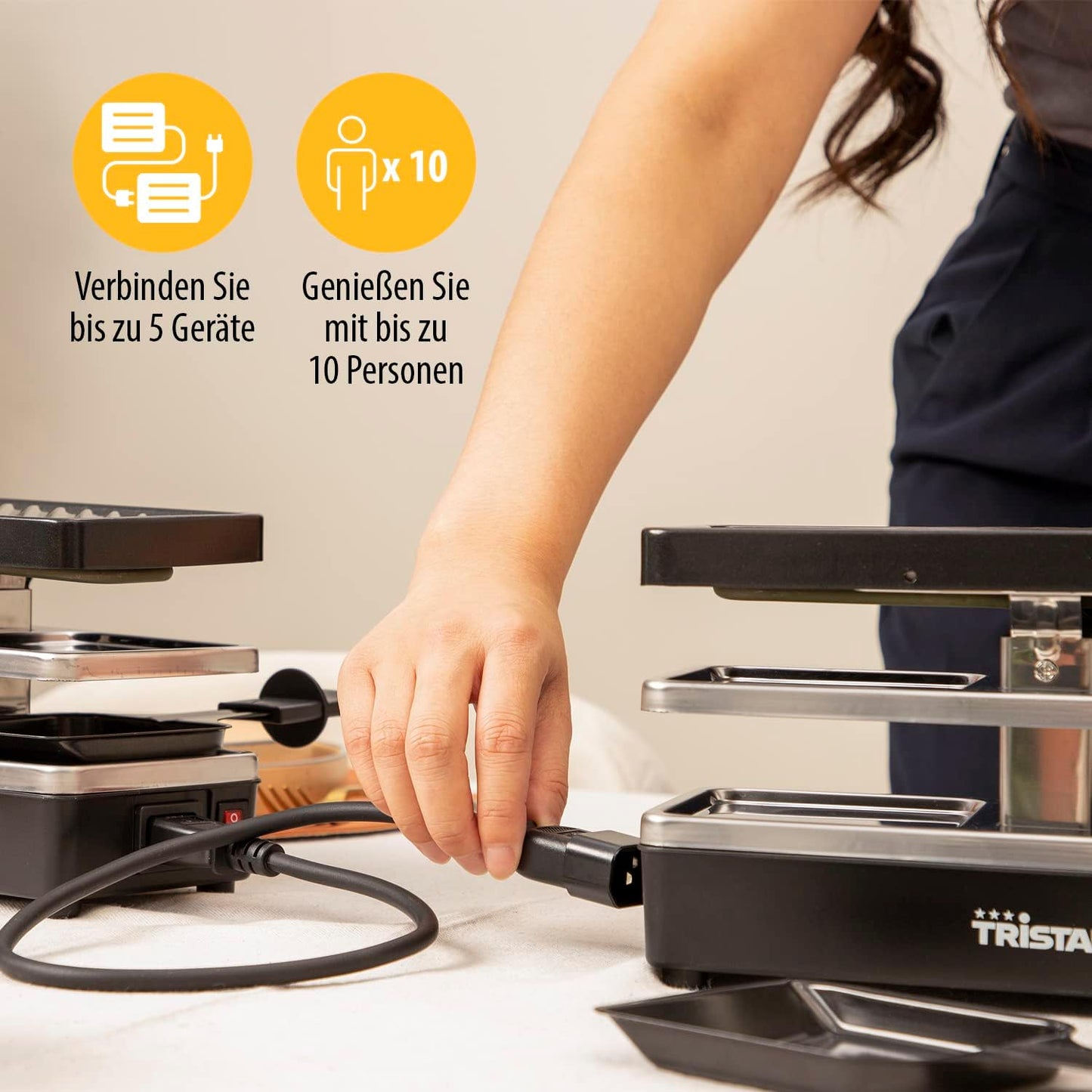 Erweiterbares Raclette Set RA-2742 für 4 Personen, 4 Personen