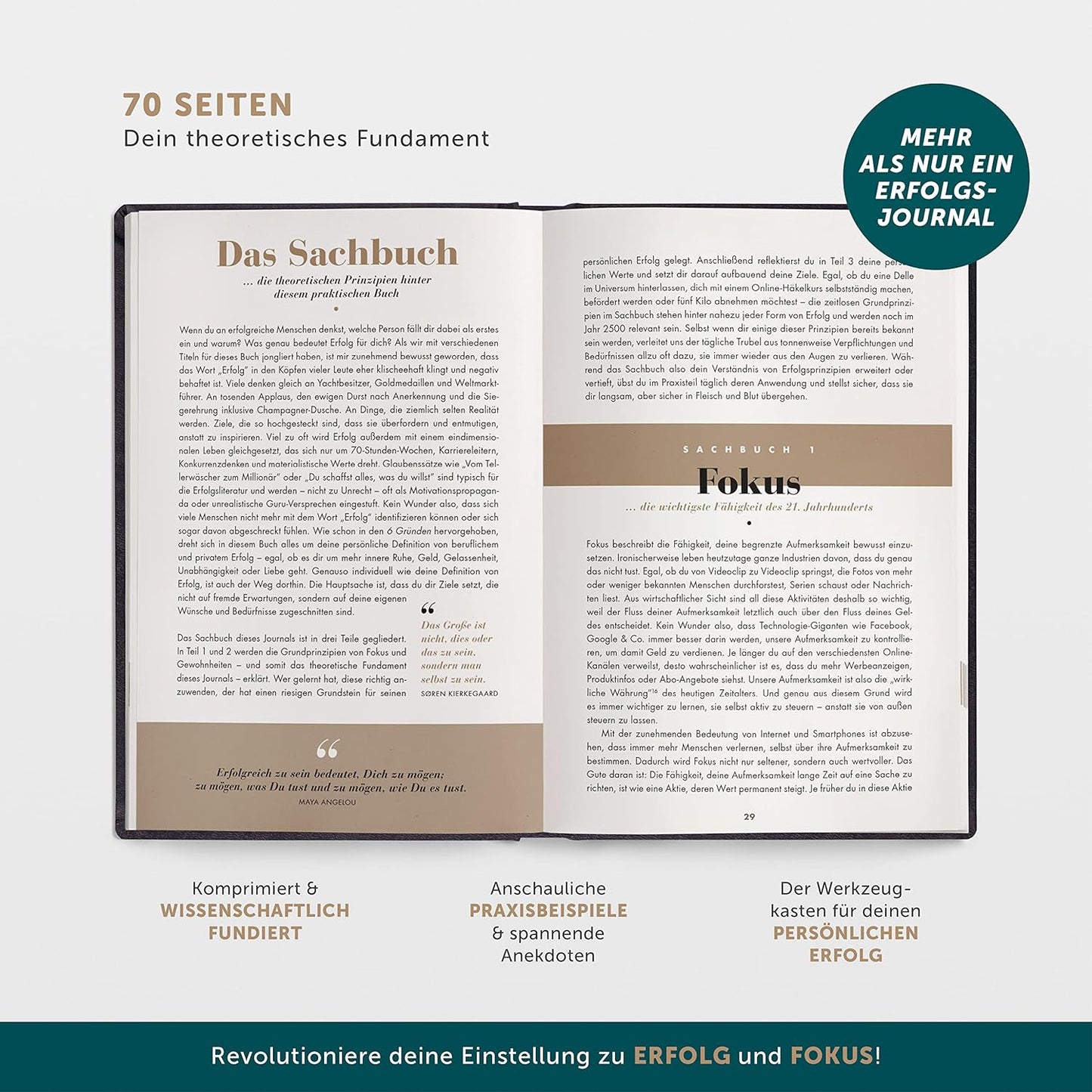 Das 6-Minuten Erfolgsjournal, Anthrazit (veganes Ledercover)