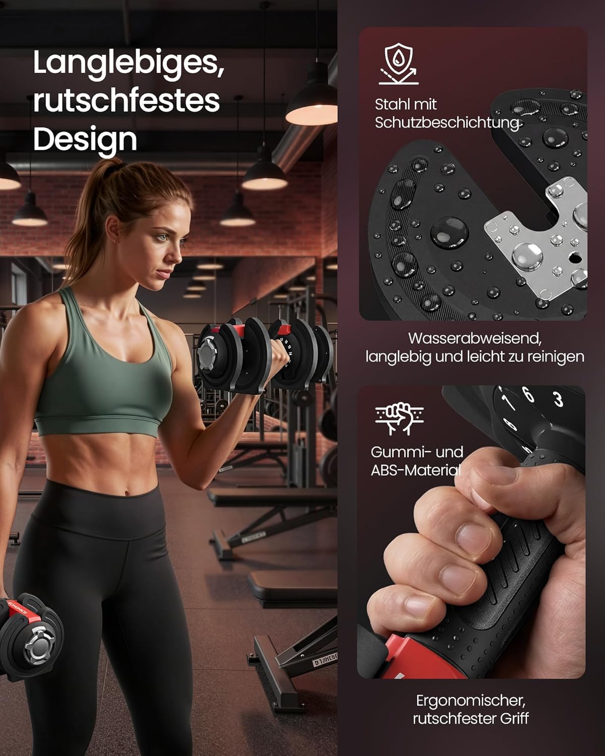 Kurzhanteln-Set mit Ständer (2 x 18 kg), 2 x 18 kg