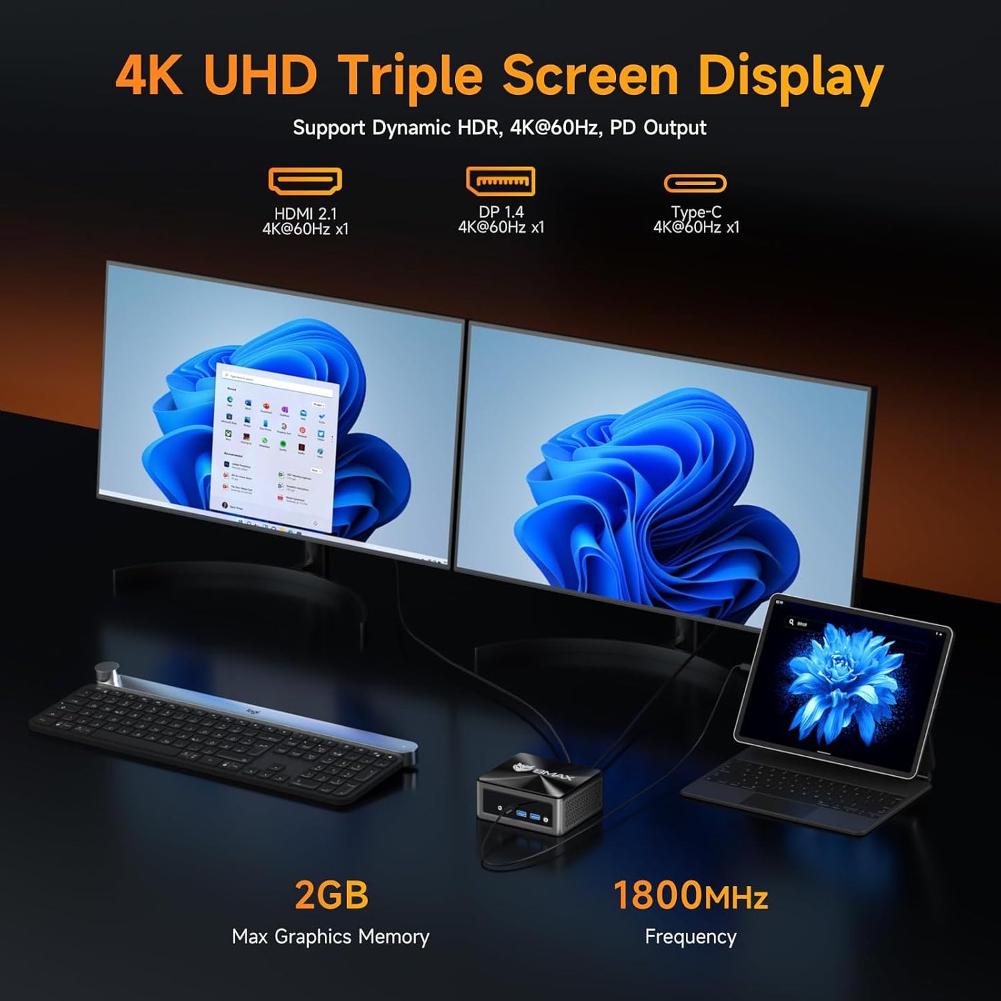 Mini PC B7Apro mit Win 11 Pro, Ryzen 5 7430U 16GB +512GB