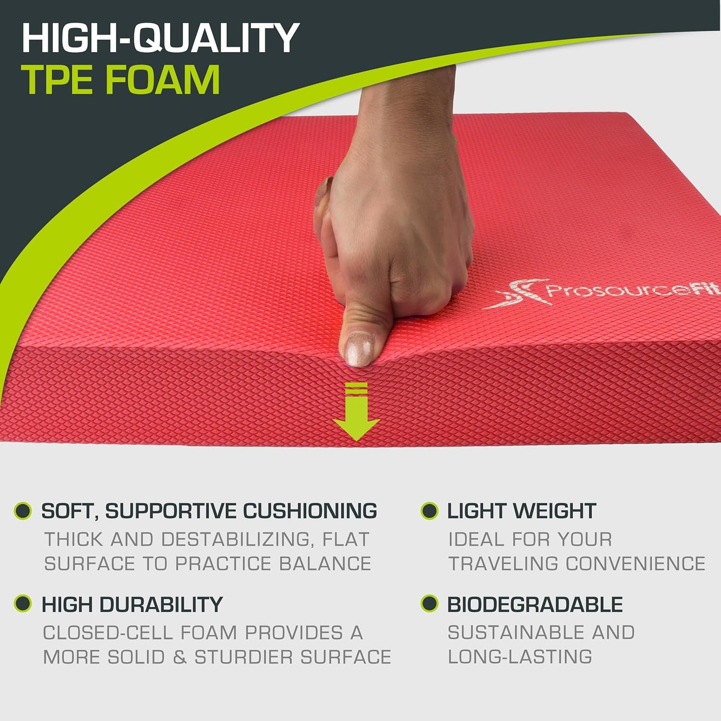Rutschfestes Balance Pad, Rot – XL – (47,6 x 38,1 cm)