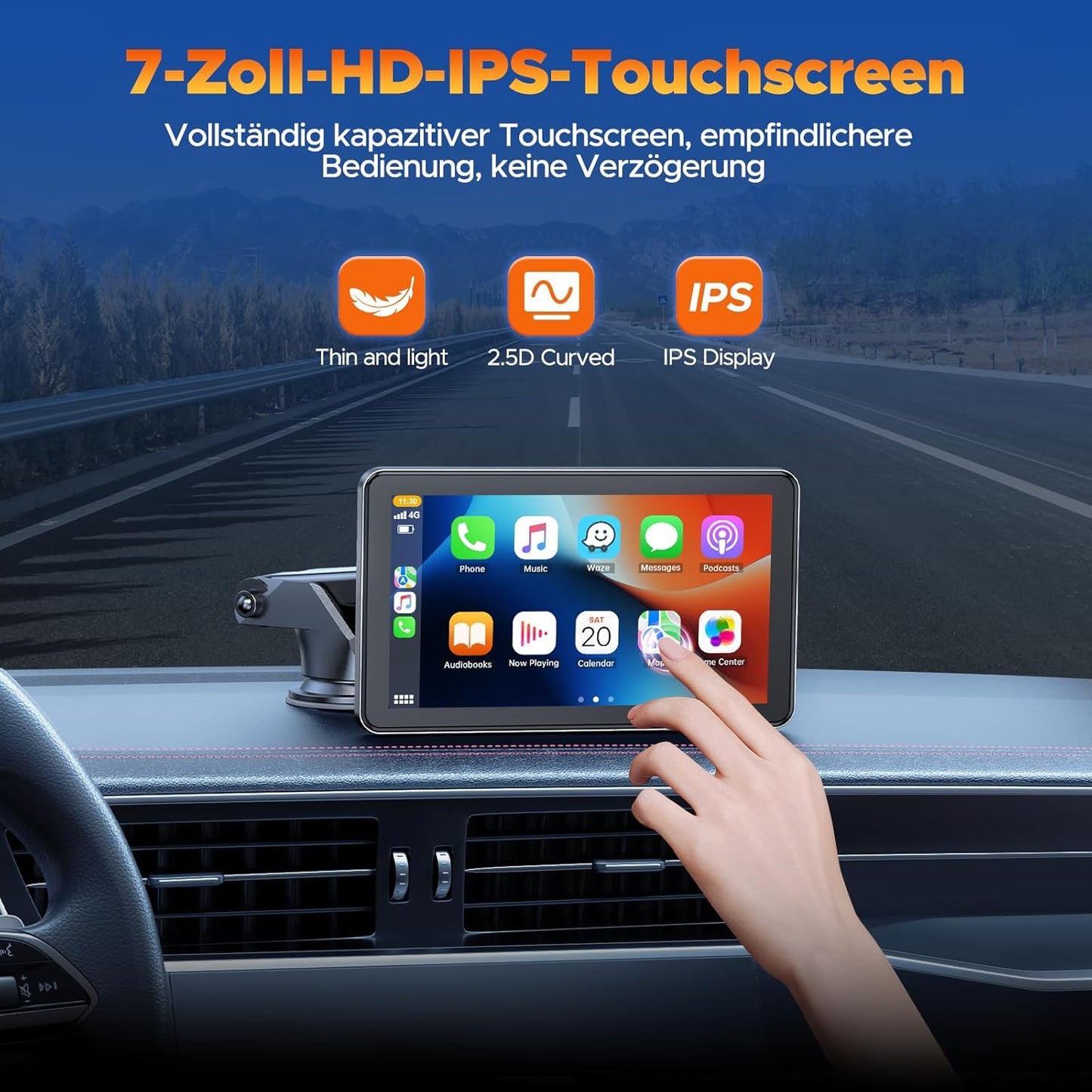 Wireless Carplay Android Auto Display mit Touchscreen
