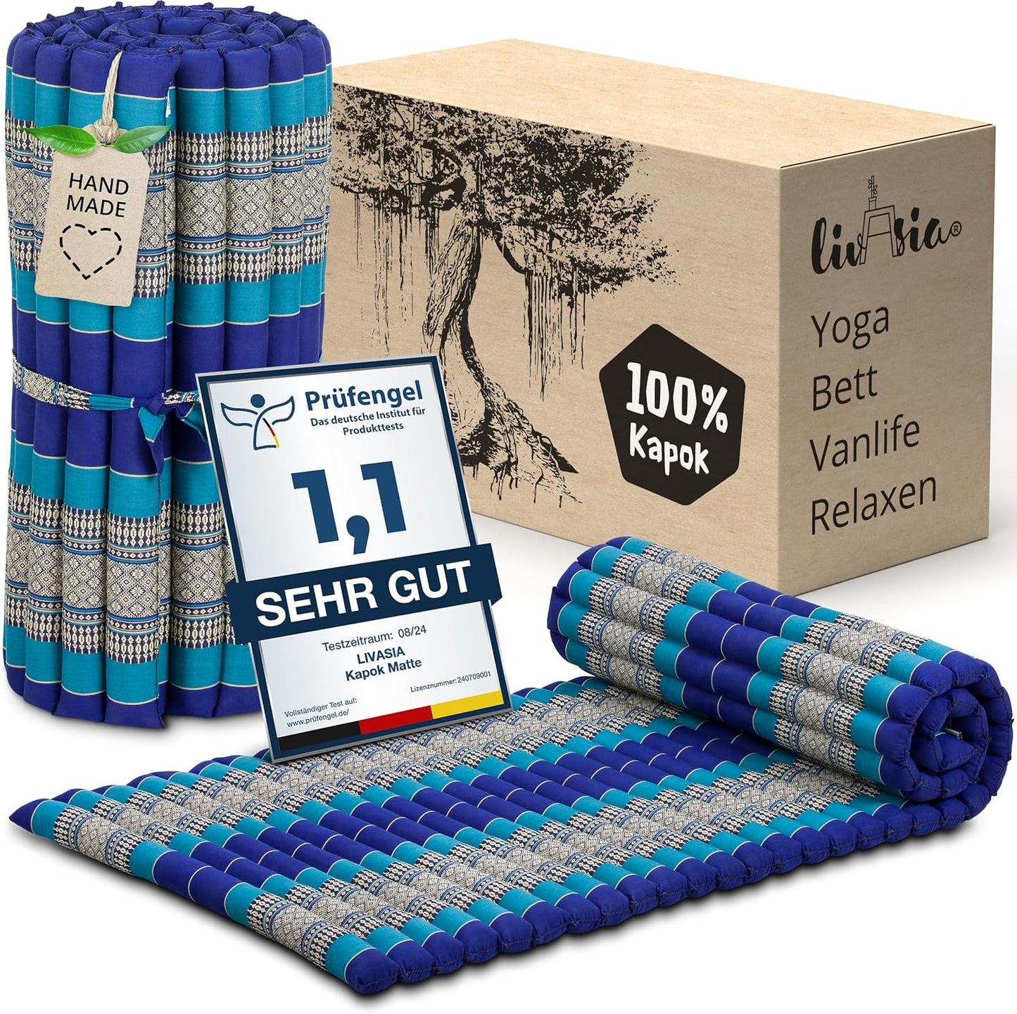 Rollmatratze 200x75 cm, M (200 x 75 cm) Blau