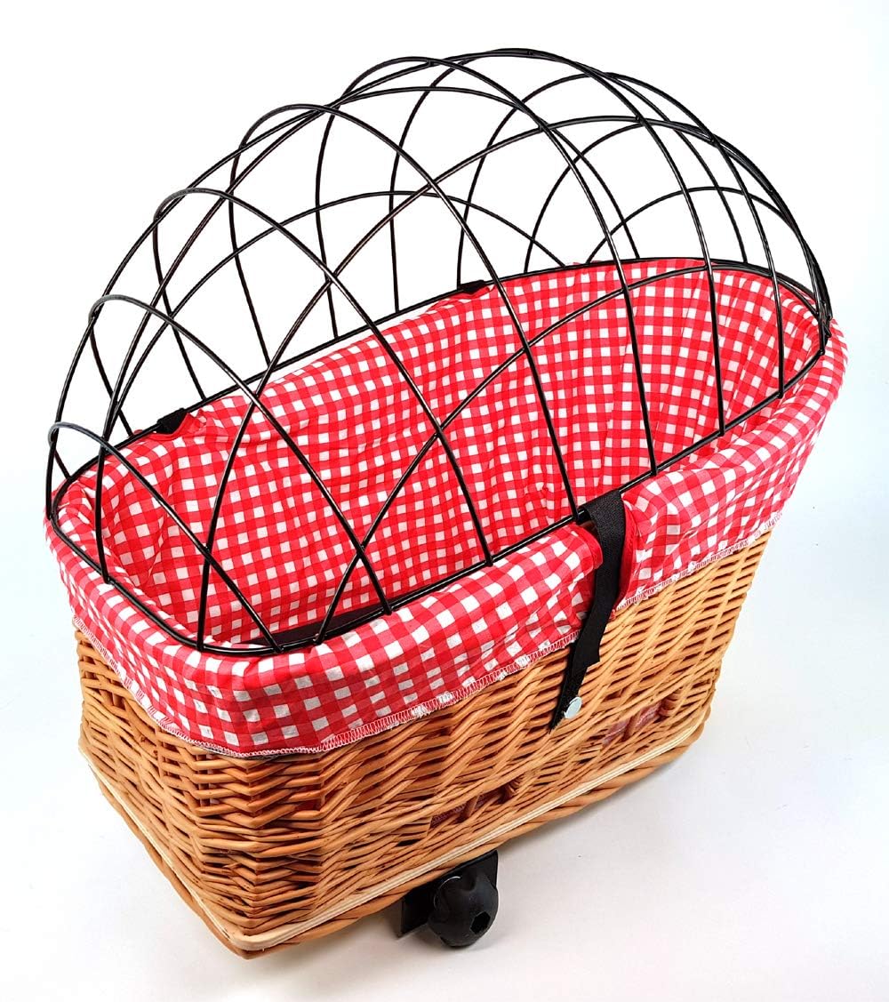 Hundefahrradkorb mit Metallgitter und Kissen, XL mit Kissen mit Einlage R1