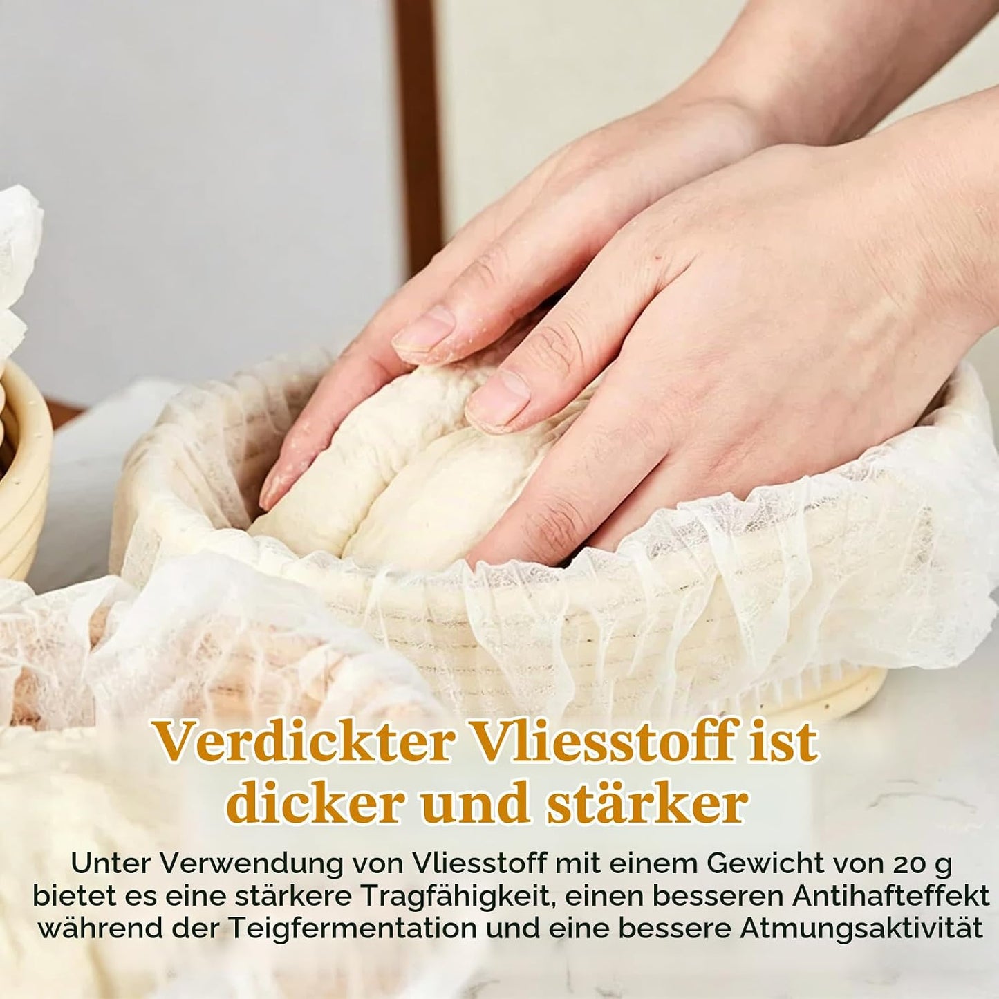 Vlies-Einlagen für Gärkörbchen, 200 Stück