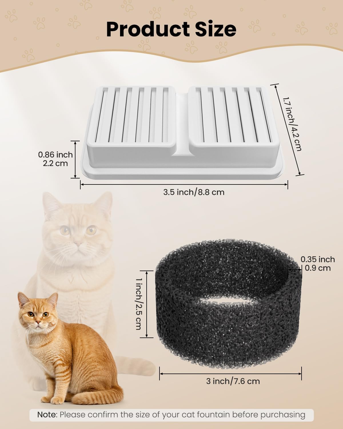 24-teiliges Filterset für Katzenbrunnen, Weiss-2,2L-12 Filter + 12 Schaumstofffilter