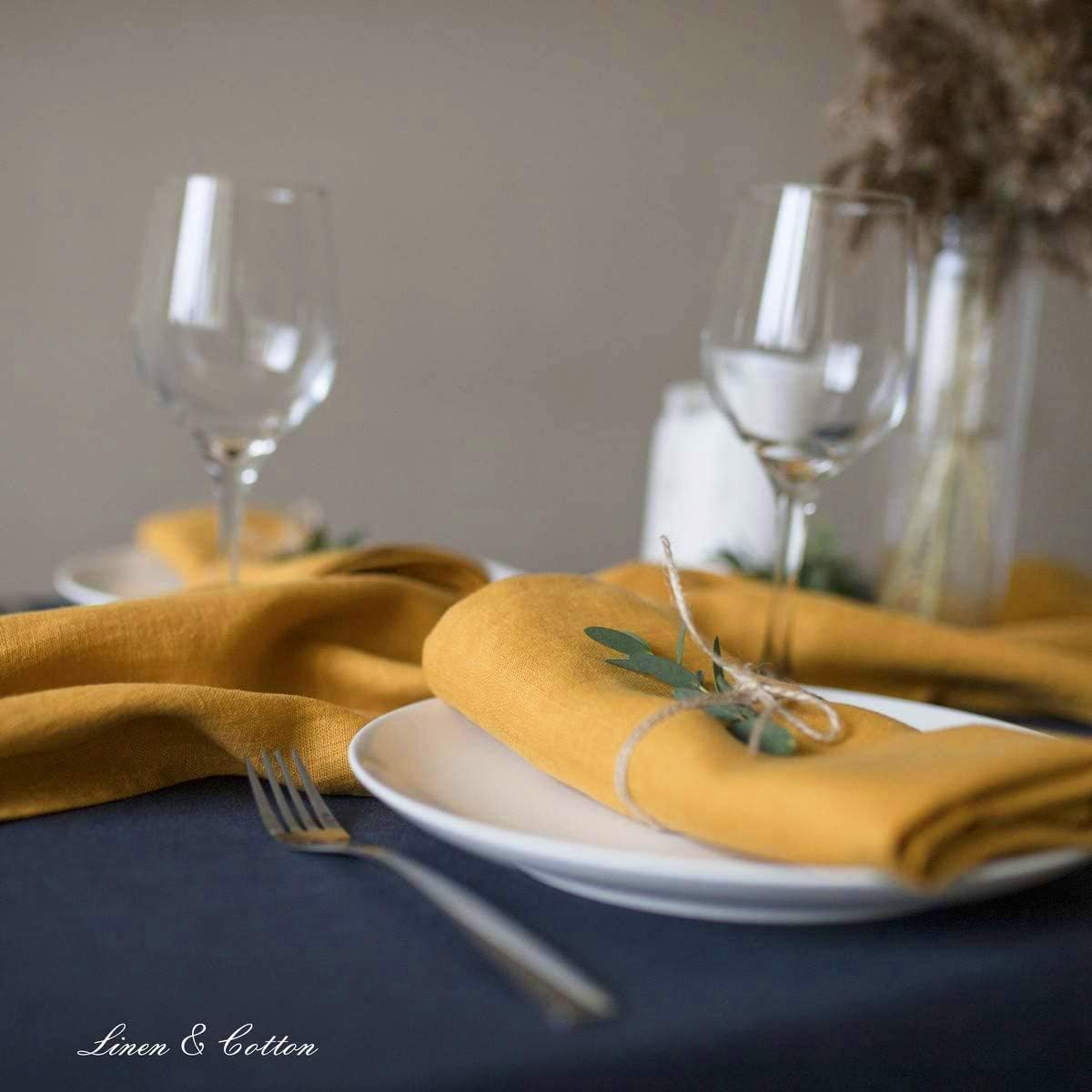 4-teiliges Stoffservietten-Set Hygge, Senfgelb/ Gelb Servietten - 32 x 32cm