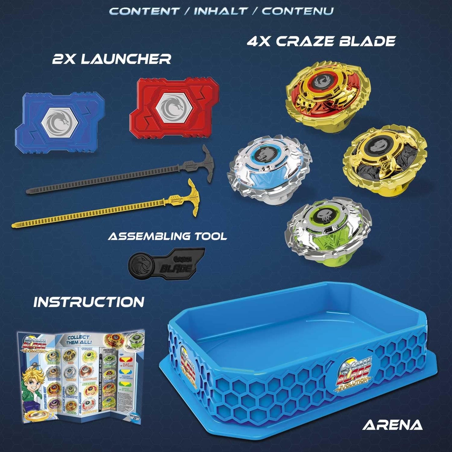 Blade Battle Set mit Kampfarena (4er Set), Blade Battle Set
