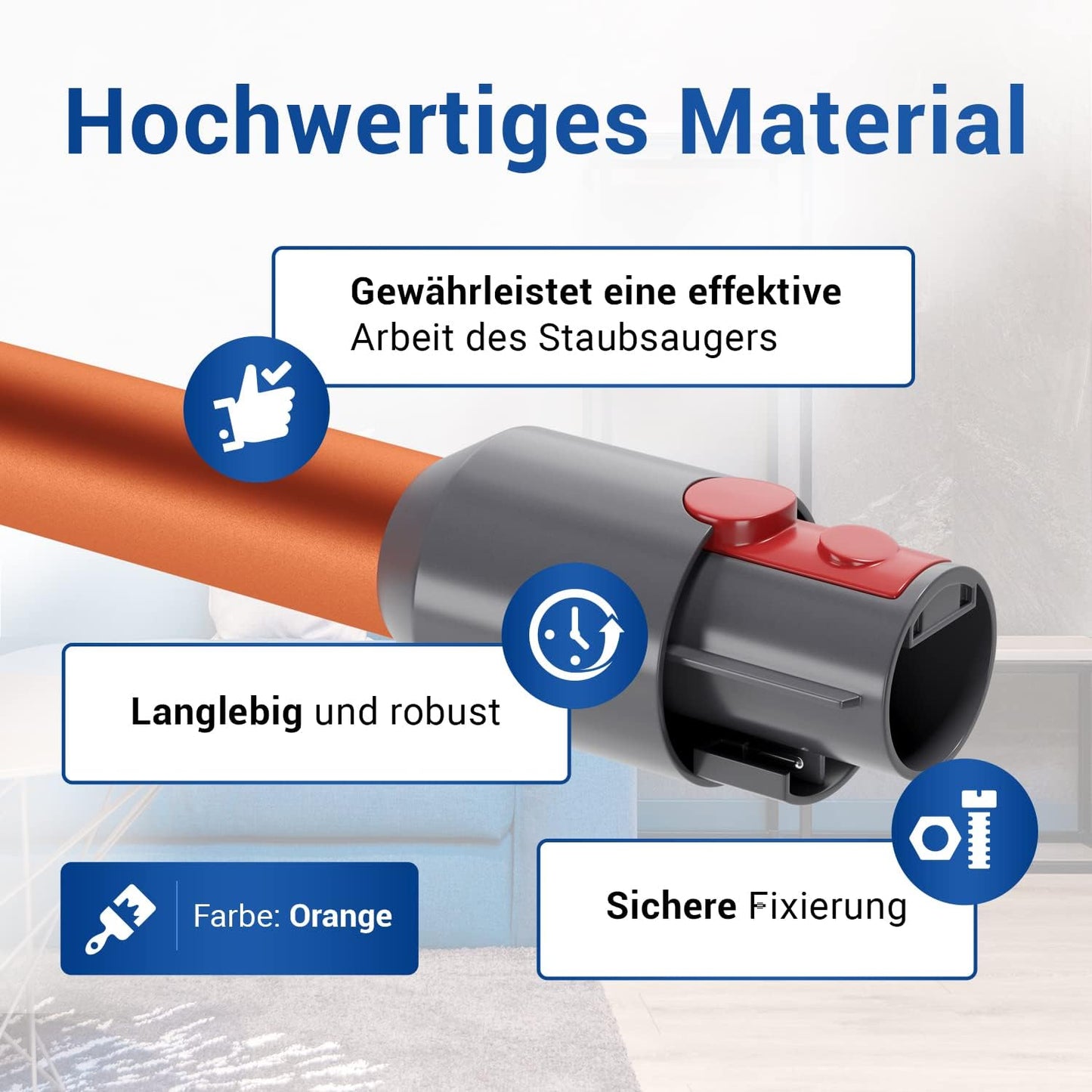 Staubsauger Teleskoprohr für Dyson Modelle, Orange