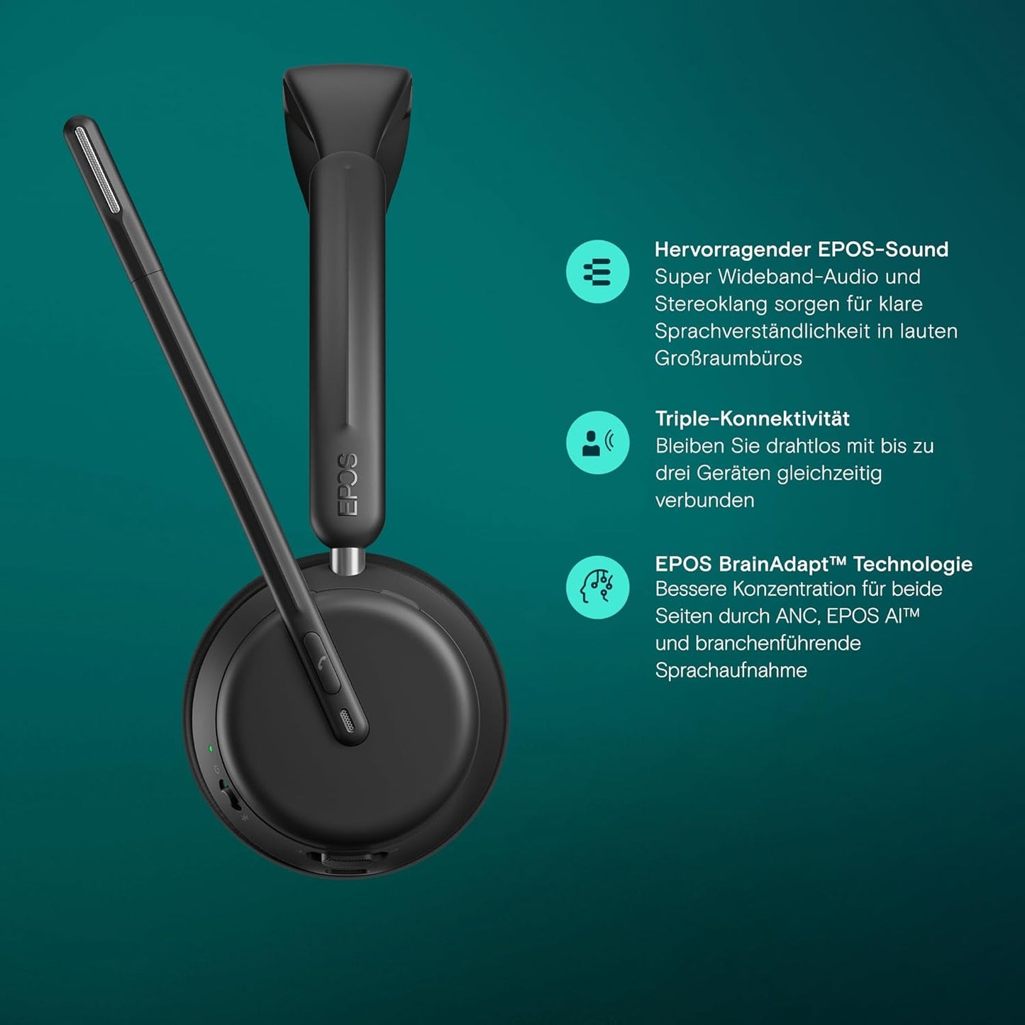 IMPACT 1061 Kabelloses Headset, Bluetooth with charging stand