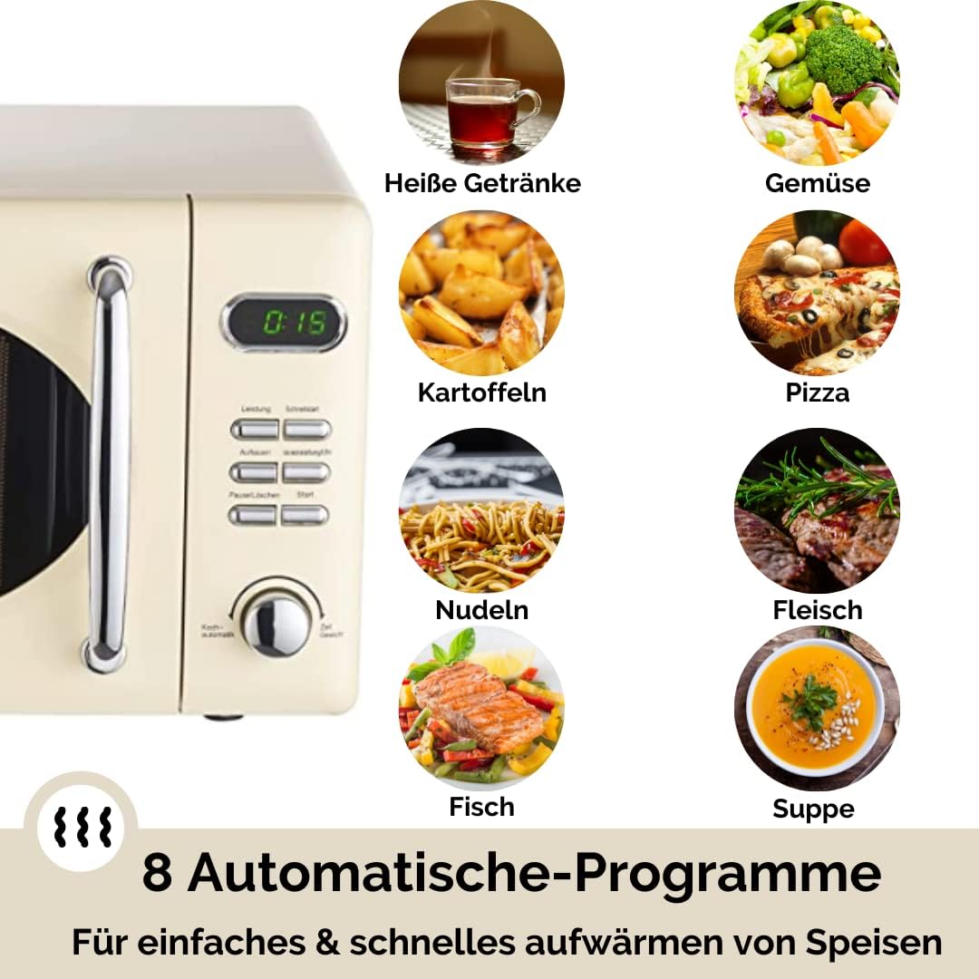 Retro Mikrowelle WMW720, Creme