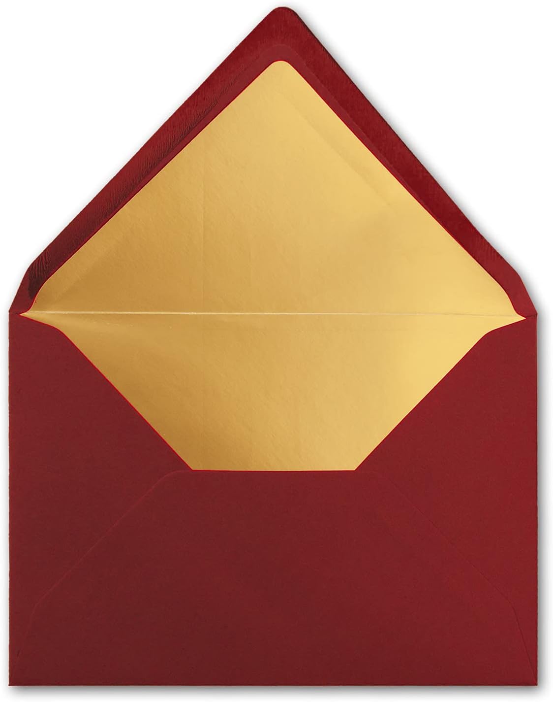 Gold-gefütterte DIN C5 Briefumschläge (75 Stück), 75 Umschläge dunkelrot | Gold