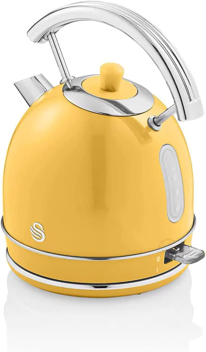 Retro Wasserkocher 1,8L Kabellos, Gelb