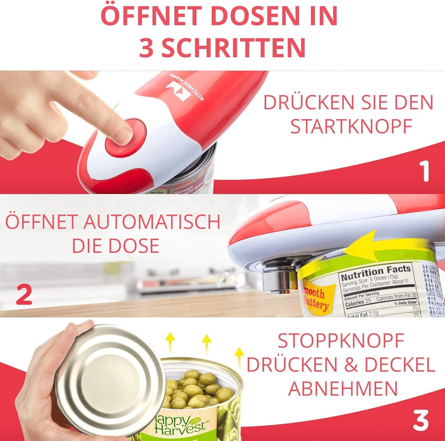 Elektrischer Auto-Dosenöffner, Rot