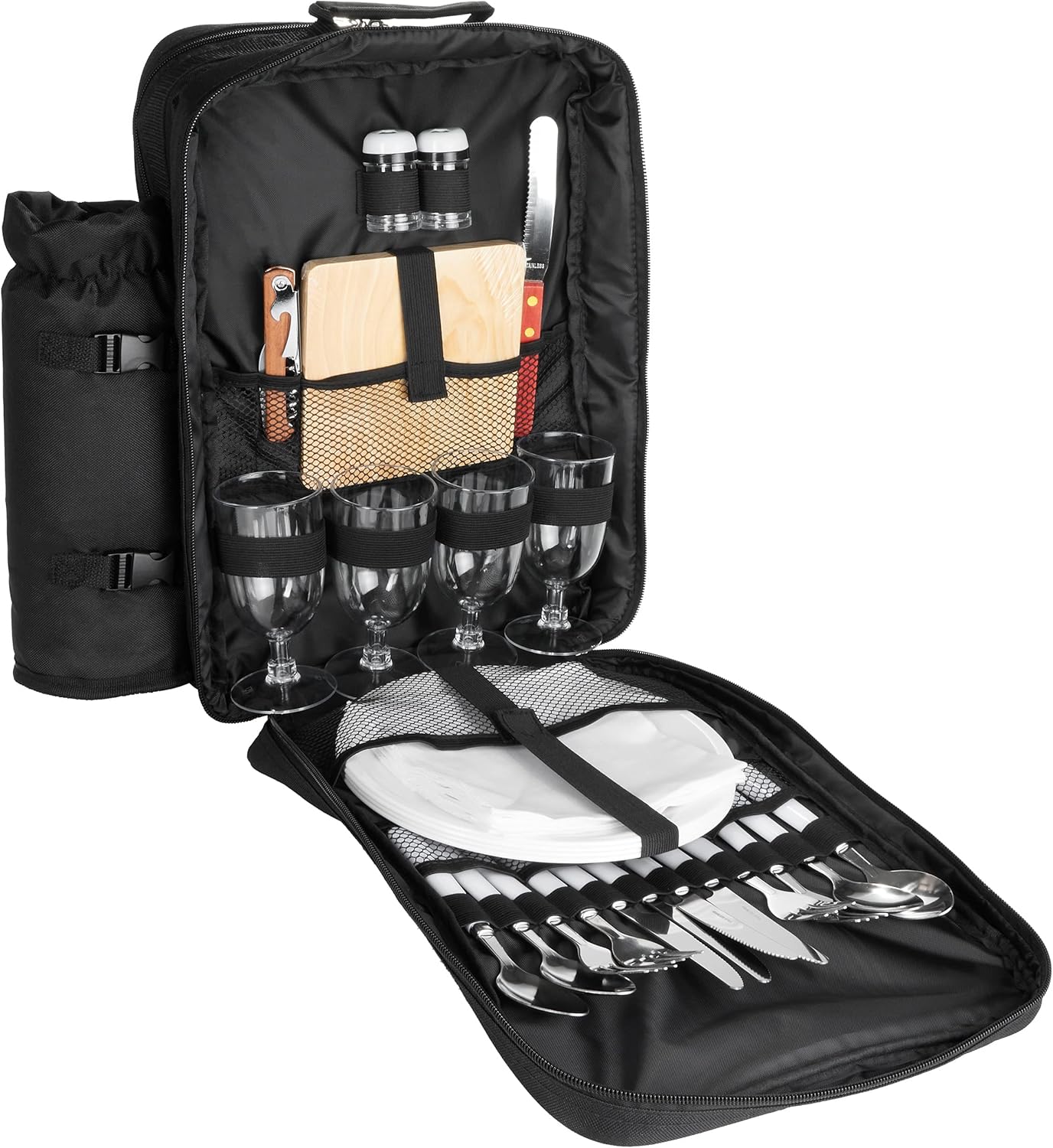 Picknickrucksack, Schwarz - 4 Personen