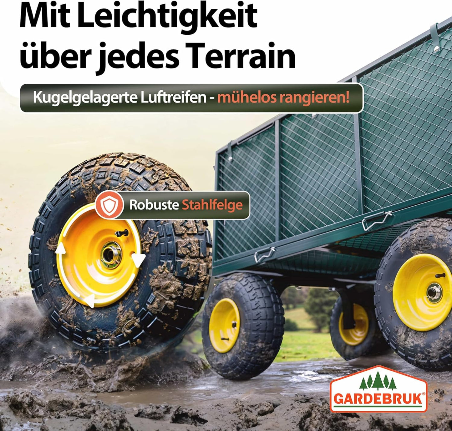 Klappbarer Bollerwagen mit 550kg Tragkraft