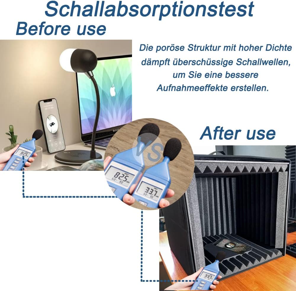 Akustikschaumstoff Platten-Set (12 Stück, 30x30x2,5 cm)