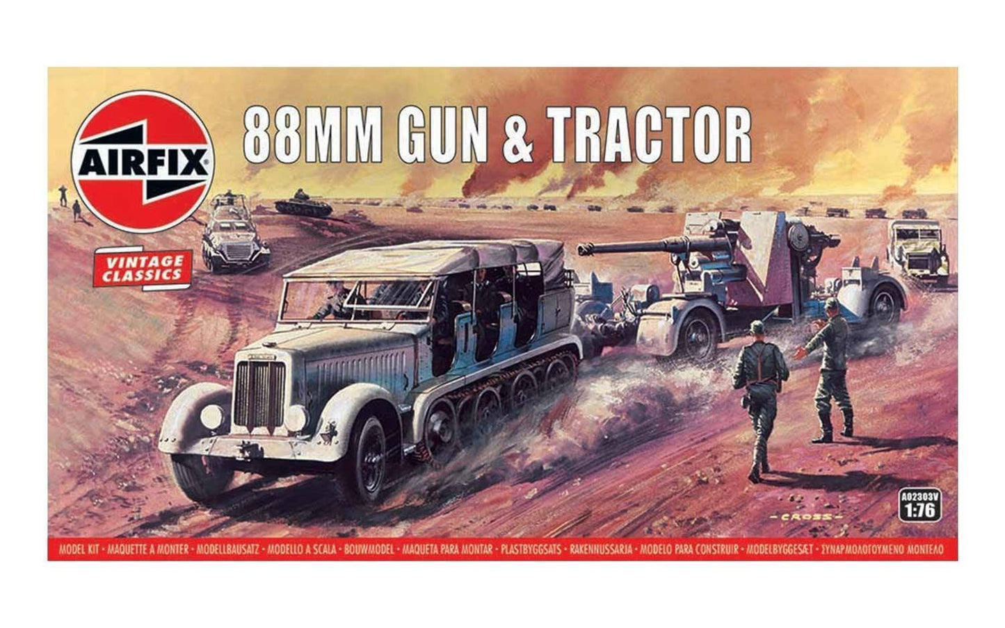 Bausatz Halbkettenfahrzeug Sd.Kfz.7 & Kanone 88mm 1:76, 88mm Gun & Tractor
