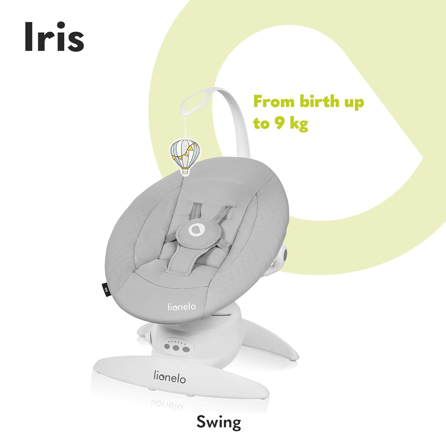 Elektrische Wippe Iris mit Sicherheitsgurt, Grau