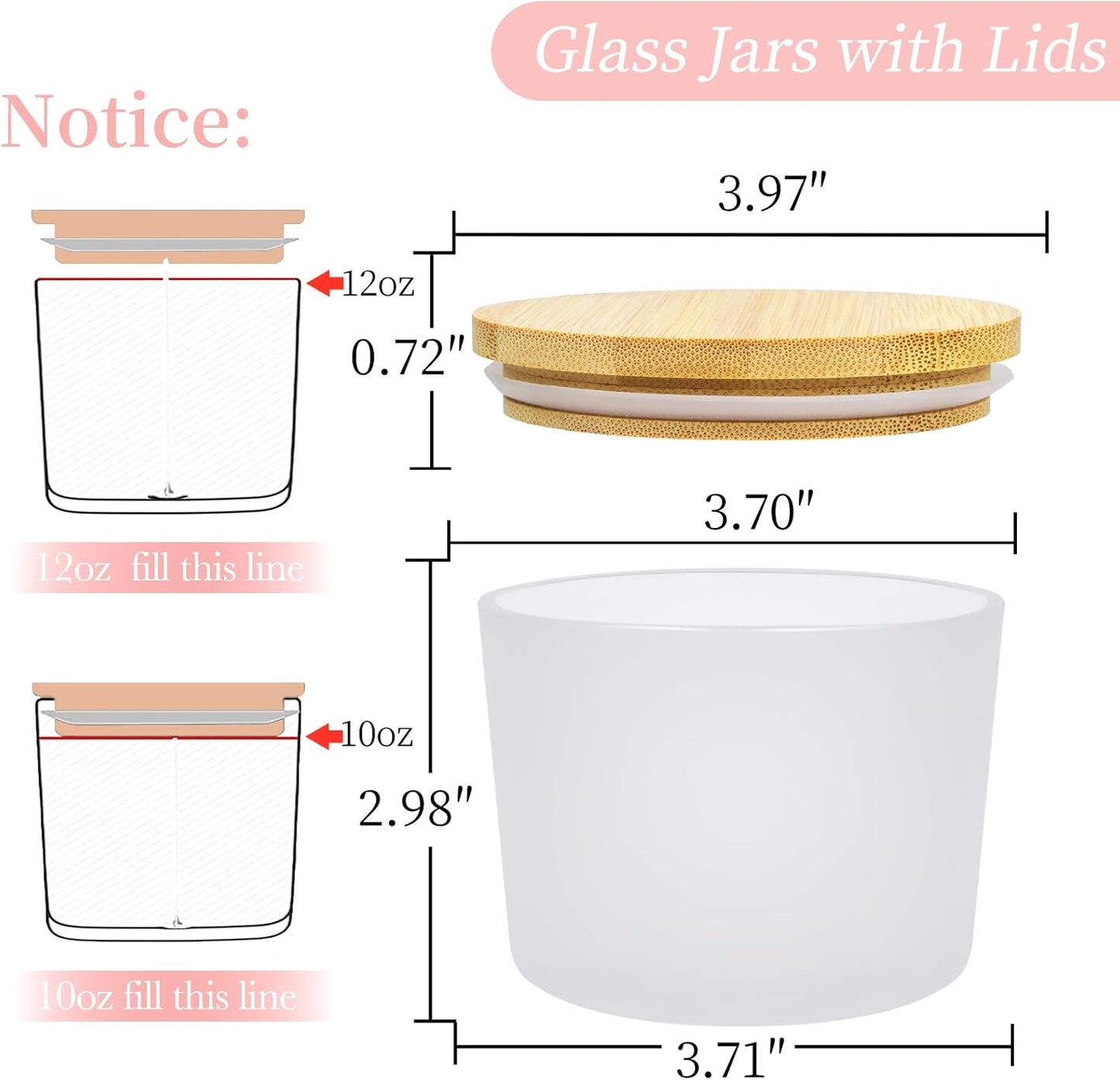 8er-Set Kerzengläser für die Kerzenherstellung, Milchglas-340 Ml