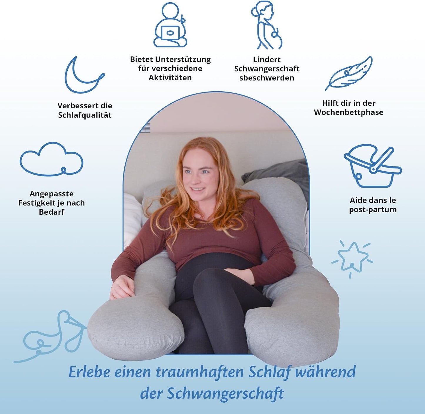 Schwangerschafts- und Stillkissen, U-förmig, U, Cotton