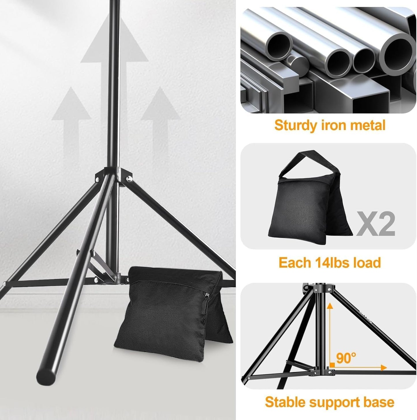 Verstellbares Hintergrundsystem, 2,6x3m Hintergrund Ständer