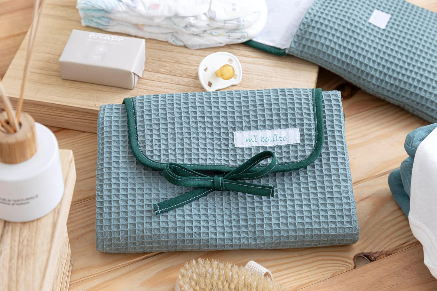 Wickelunterlagen-Set mit Tasche, Grün
