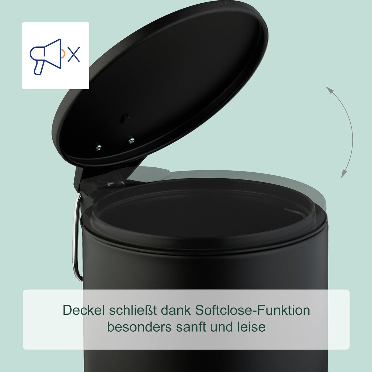 Kosmetikeimer mit Softclose-Funktion, schwarz