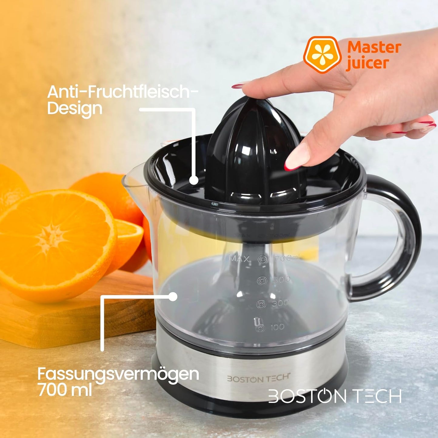 MasterJuicer Zitruspresse mit 2 Kegeln